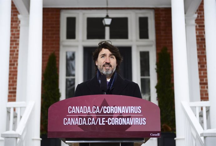 02 February 2021, Canada, Ottawa: Canadian Prime Minister Justin Trudeau holds a press conference at Rideau Cottage, to provide an update on the COVID-19 pandemic. Photo: Sean Kilpatrick/The Canadian Press via ZUMA/dpa