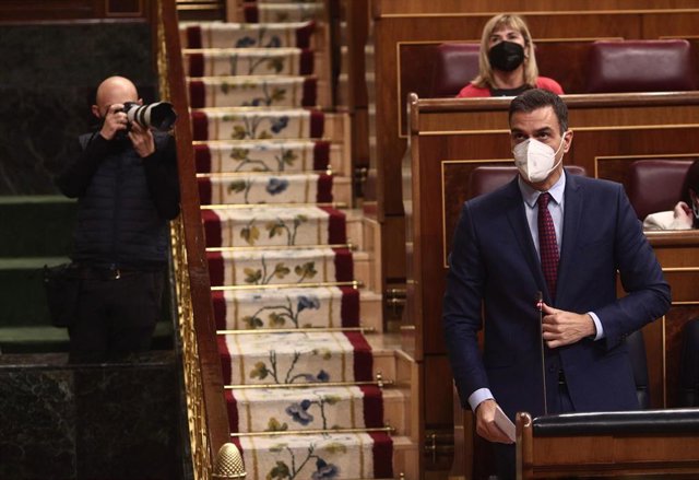 El presidente del Gobierno, Pedro Sánchez, durante una sesión de control al Gobierno