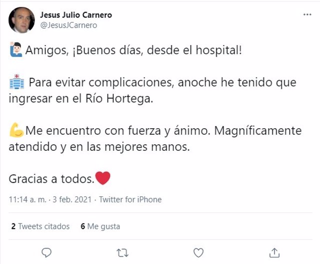 Tuit de Jesús Julio Carnero.