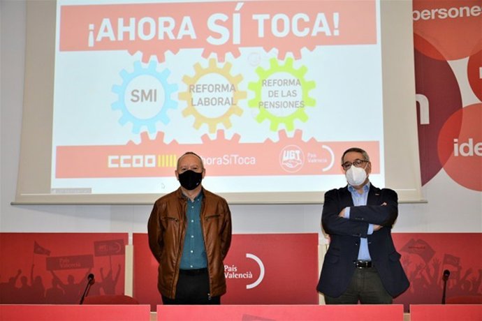 Ismael Sáez (UGT PV) y Arturo León (CCOO PV).