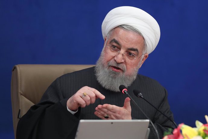 HANDOUT - 03 February 2021, Iran, Tehran: Iranian President Hassan Rouhani speaks during a cabinet meeting. Rouhani affirmed today, Wednesday, that his country adheres to its position not to allow any amendment to the nuclear agreement with the major wo