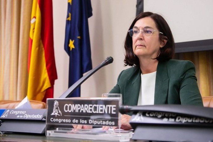La presidenta de la CNMC, Cani Fernández, durante su comparecencia ante la Comisión de Asuntos Económicos del Congreso