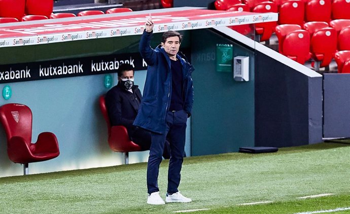 Marcelino Garcia Toral, head coach of Athletic Club,during the Spanish league, La Liga Santander, football match played between Athletic Club and Getafe CF at San Mames stadium on January 25, 2021 in Bilbao, Spain.