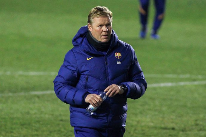 Ronald Koeman, head coach of FC Barcelona during the spanish cup, Copa del Rey football match played between Rayo Vallecano and FC Barcelona at Vallecas stadium on January 28, 2021 in Madrid, Spain.