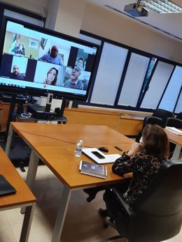 Reunión de la delegada del Gobierno en Málaga, Patricia Navarro, con el alcalde de Cómpeta