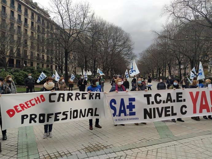 Concentración convocada por SAE en Navarra.