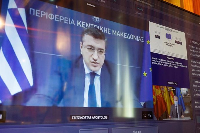 El alcalde de Zaragoza, Jorge Azcón, intervienne en la 142 Sesión Plenaria del Comité Europeo de las  Regiones como representante de la Federación Española de Municipios y Provincias (FEMP)