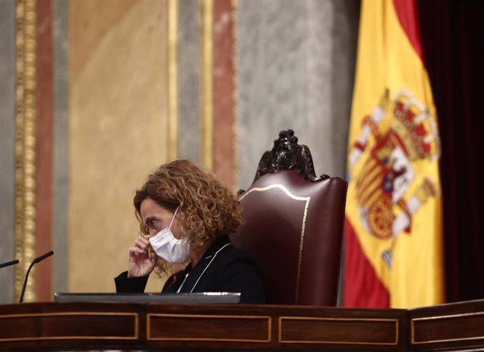La presidenta del Congreso de los Diputados, Meritxell Batet, durante una sesión plenaria celebrada en el Congreso de los Diputados, en Madrid, (España), a 4 de febrero de 2021.
