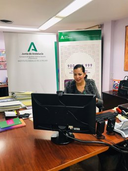 María Martín, durante una rueda de prensa telemática.