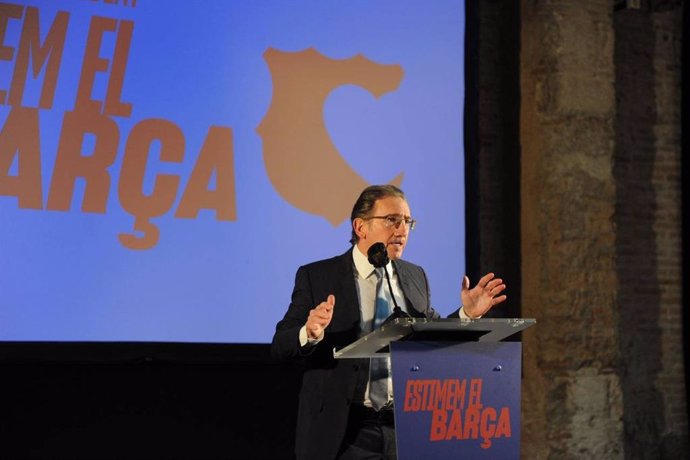 El responsable del área económica de la candidatura 'Estimem el Bara', Jaume Giró, en un acto de campaña de la candidatura liderada por el presidenciable del FC Barcelona Joan Laporta