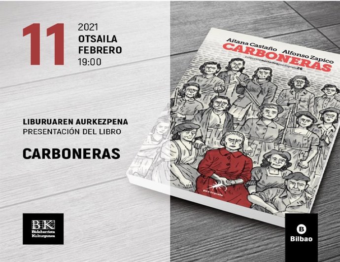 Imagen del cartel de presentación de la novela gráfica "Carboneras".