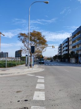 Radar de velocidad en la calle Pompeu Fabra de Palma.