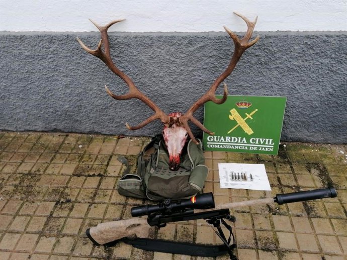 Contenido intervenido al presunto cazador furtivo