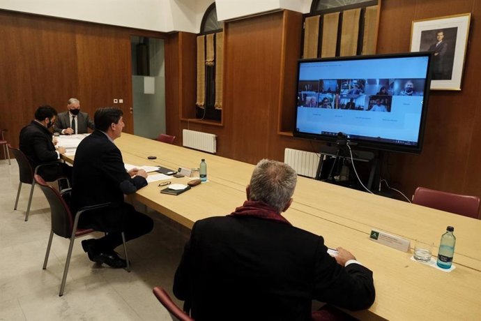 El vicepresidente de la Junta y consejero, Juan Marín, ha presidido este viernes de forma telemática la Comisión de Planificación de la ITI de Cádiz.
