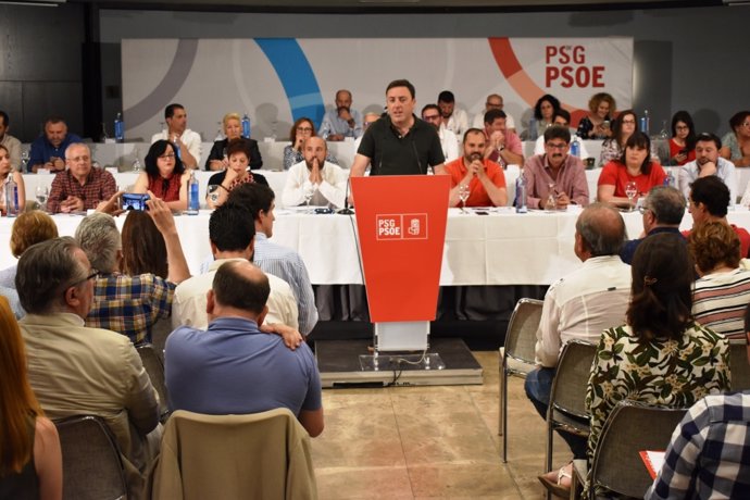 Reunión del comité provincial del PSOE coruñés con la presencia de su secretario general, Valentín González Formoso, y el de Organización, José Manuel Lage