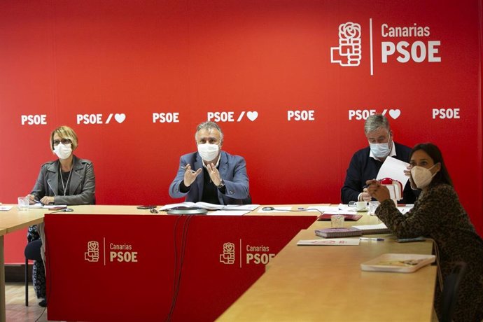 Un momento de la Comisión Ejecutiva regional del PSOE de Canarias, reunida este viernes bajo la presidencia del secretario general y presidente de Canarias, Ángel Víctor Torres.