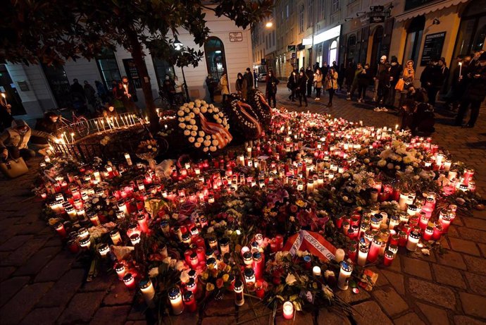 Acto en recuerdo de las víctimas del atentado en la capital de Austria, Viena