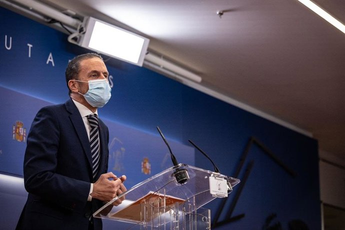 El portavoz adjunto de Ciudadanos en el Congreso de los Diputados, Edmundo Bal, en una rueda de prensa en la Cámara Baja.