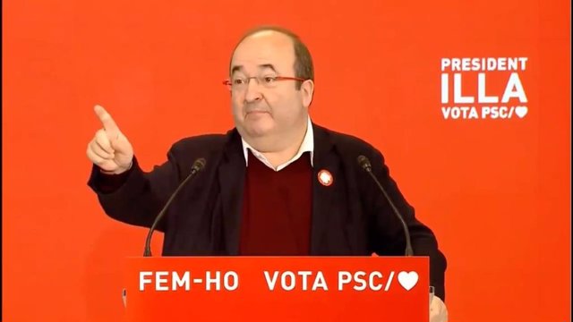 El ministro de Política Territorial y primer secretario del PSC, Miquel Iceta, en un acto de campaña de las eleccioens catalans del 14 de febrero.