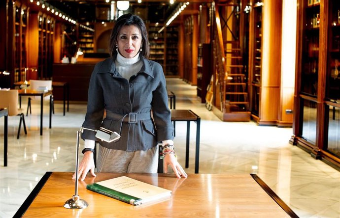 La presidenta del Parlamento de Andalucía, Marta Bosquet, durante su entrevista con Europa Press.