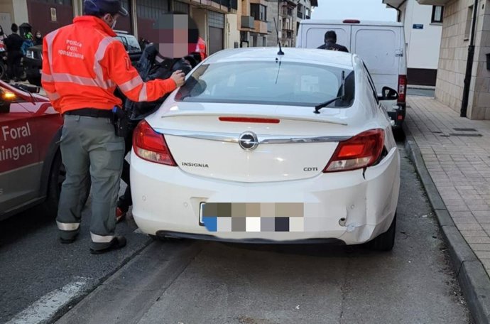 Imagen del detenido en Lakuntza por circular ebrio y de forma temeraria por el casco urbano