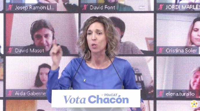 La candidata del PDeCAT a las elecciones catalanas, ngels Chacón, en el acto central de campaña del partido