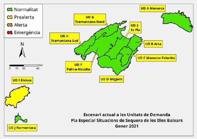 Estado de las reservas hídricas de Baleares.
