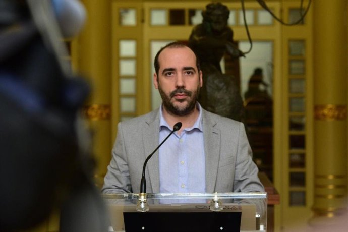 El portavoz del Grupo Parlamentario Unidas Podemos, Alejandro López.