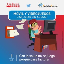 Imagen de la campaña de PantallasAmigas: "Móvil y Videojuegos. Disfrutar sin abusar"