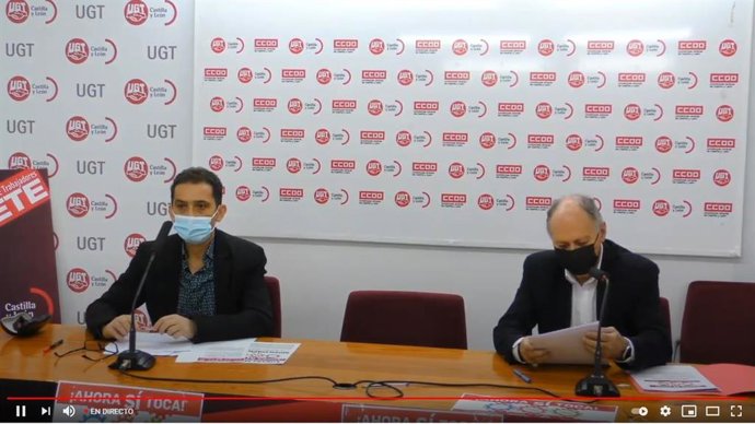 Vicente Andrés (I) y Faustino Temoprano (D) durante la rueda de prensa sobre movilizaciones del 11 de febrero.