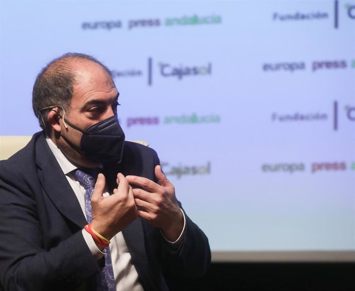 El presidente de ATA, Lorenzo Amor, interviene en los desayunos informativos de Europa Press Andalucía, con el patrocinio de Fundación Cajasol, Atlantic Copper, Cepsa y Laboratorios Vir. Sevilla a 08 de febrero 2021