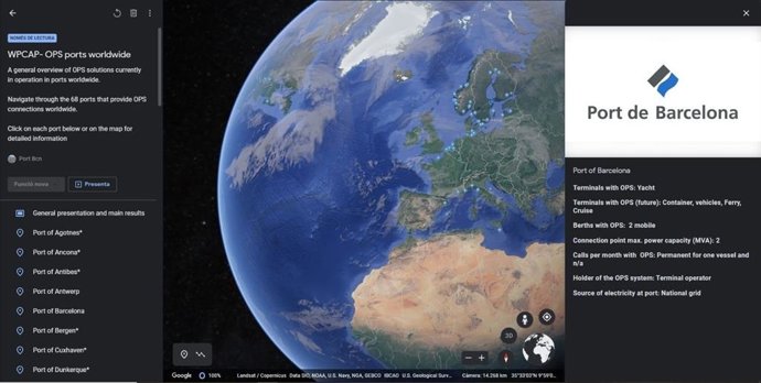 El Puerto de Barcelona crea una app para conocer la electrificación de muelles