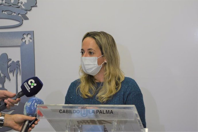 La consejera de Sanidad del Cabildo de La Palma, Susana Machín, en una rueda de prensa