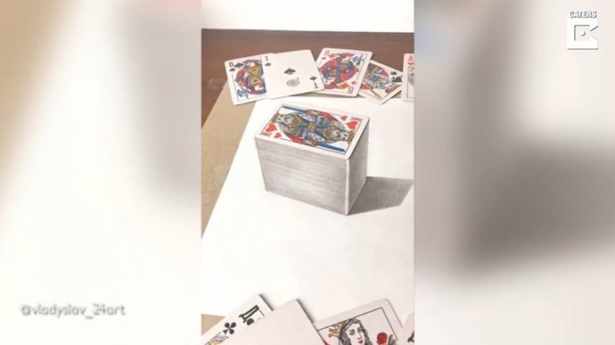 No son objetos reales, son dibujos en 3D creados por Vladyslav Baranov, el artista viral de TikTok