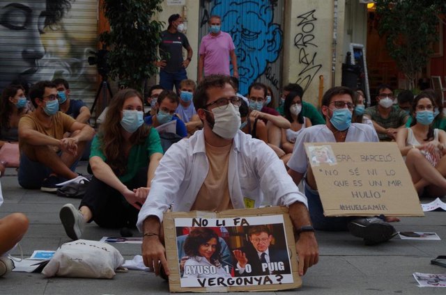 Protesta de los MIR en la Comunitat Valenciana en una imagen de archivo