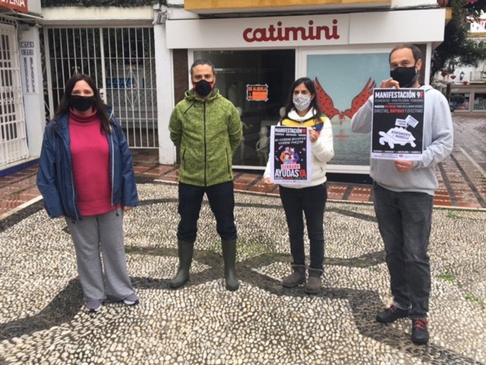 Comercios y hosteleros de Marbella se movilización contra la gestión de las administraciones ante la crisis del COVID