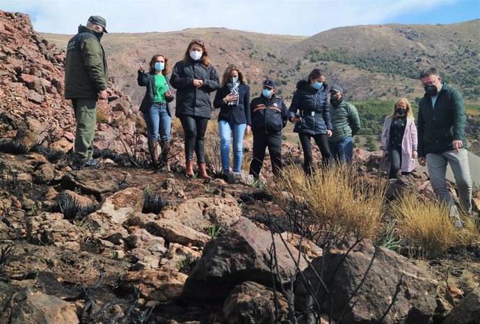 Carmen Crespo visita la zona afectada por el incendio de Berja (Almería)