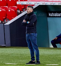 Eduardo Coudet, técnico del Celta, durante un partido