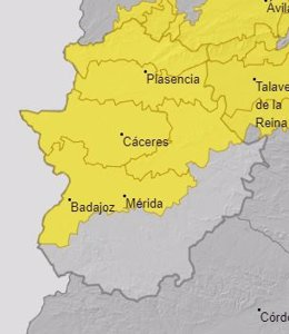 Alertas 9 de febrero en Extremadura