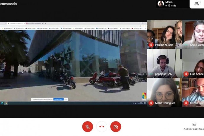Imagen adjunta del tour virtual realizado ayer por la asociación ESN para los nuevos erasmus.