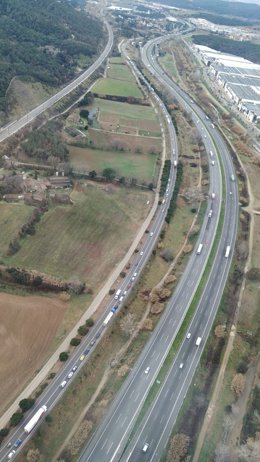 Imagen aérea de la carretera C-35