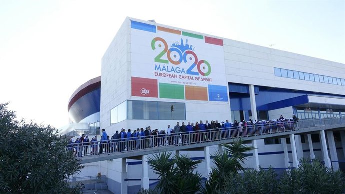 Lona málaga capital europea del deporte 2020 palacio martín carpena en una imagen de archivo 