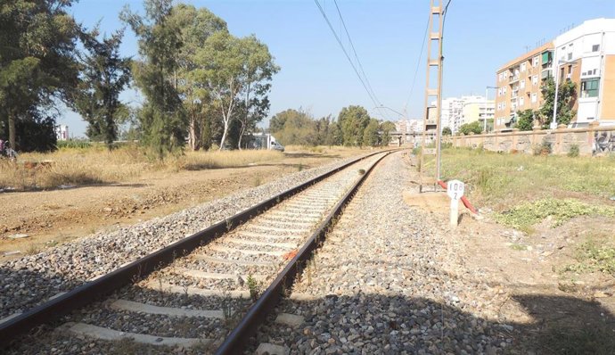 Vías del tren en Huelva.