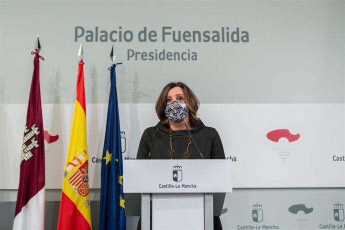 La consejera de Economía, Empresas y Empleo, Patricia Franco, informa en el Palacio de Fuensalida, de los acuerdos adoptados en el Consejo de Gobierno relacionados con su departamento