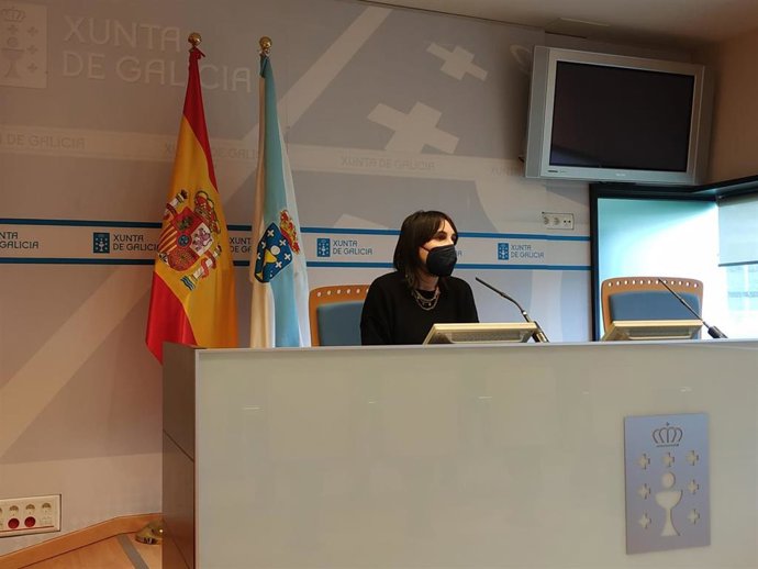 María Jesús en rueda de prensa sobre ayudas a mujeres víctimas de violencia machista