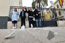 Acto simbólico de la hostelería, que denuncia esta