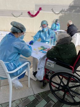 Imagen del del centro de evacuación, ubicado en las instalaciones de la asociación Frater en Huelva capital.