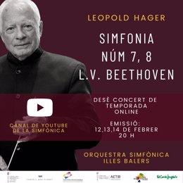 Cartel del décimo concierto de la temporada de la Orquesta Sinfónica de Baleares.