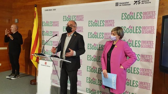El conseller Josep Bargalló i la consellera Alba Vergés