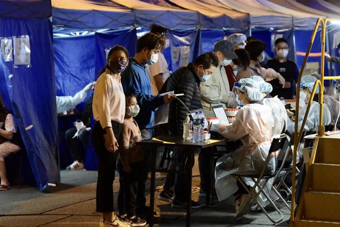 Test de coronavirus en Hong Kong.